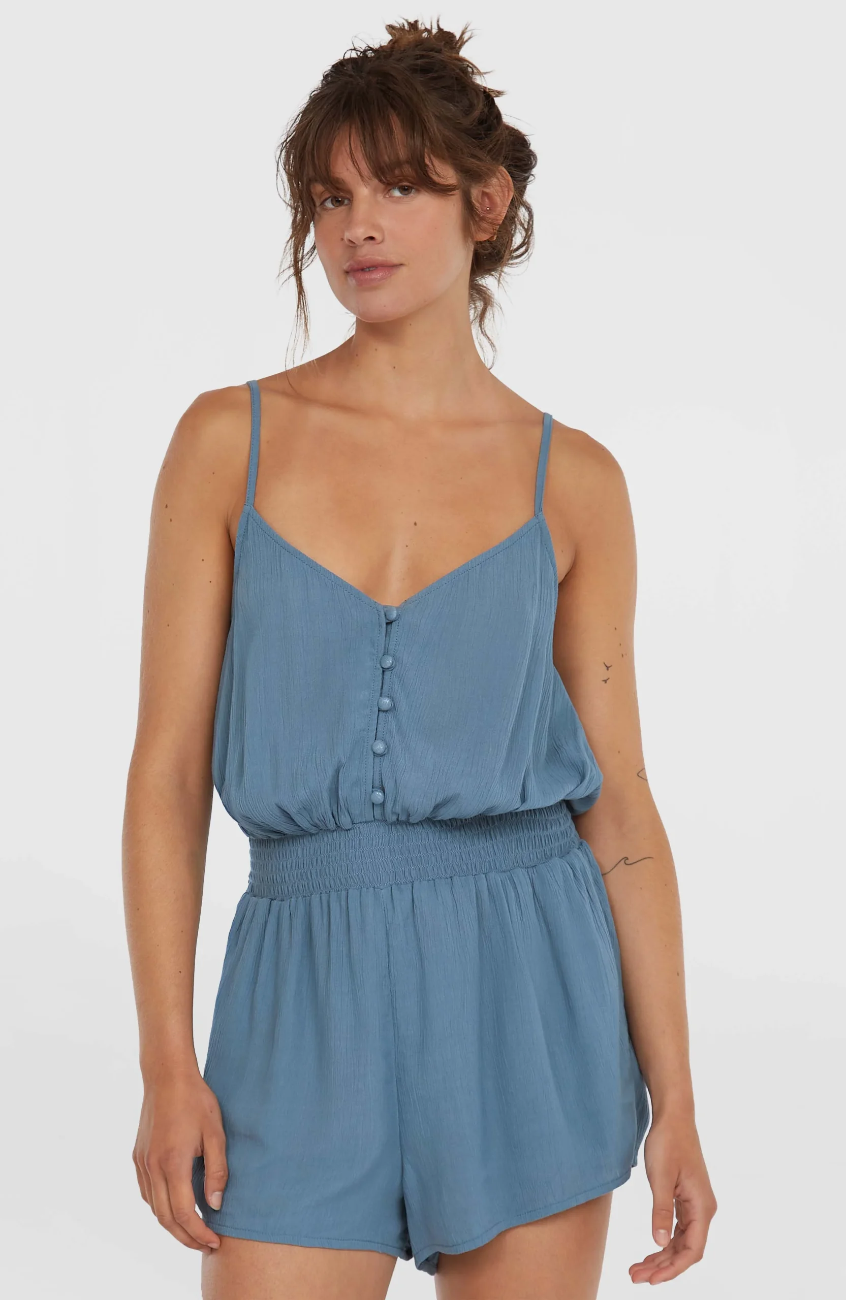 Playsuit met knoopsluiting en dunne bandjes | Copen Blue - Afbeelding 5