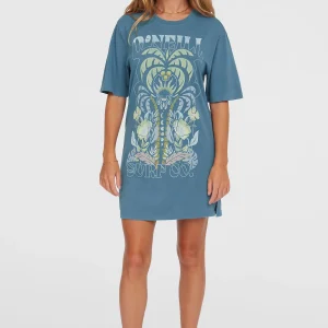 Beach Vintage T-shirtjurk | Copen Blue