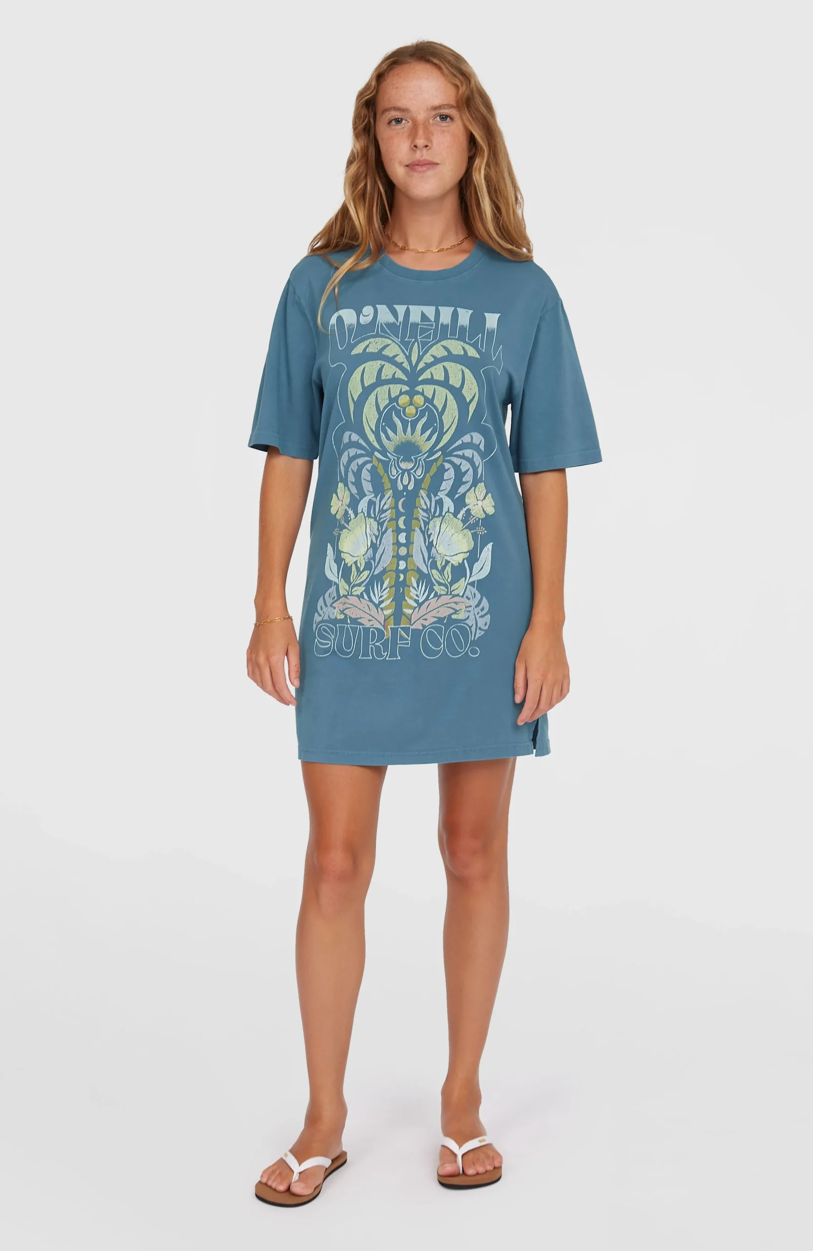 Beach Vintage T-shirtjurk | Copen Blue - Afbeelding 2