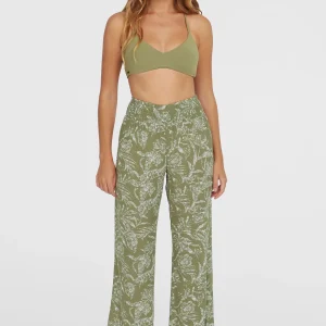 Johnny Smocked Waist broek | Green Textured Jungle