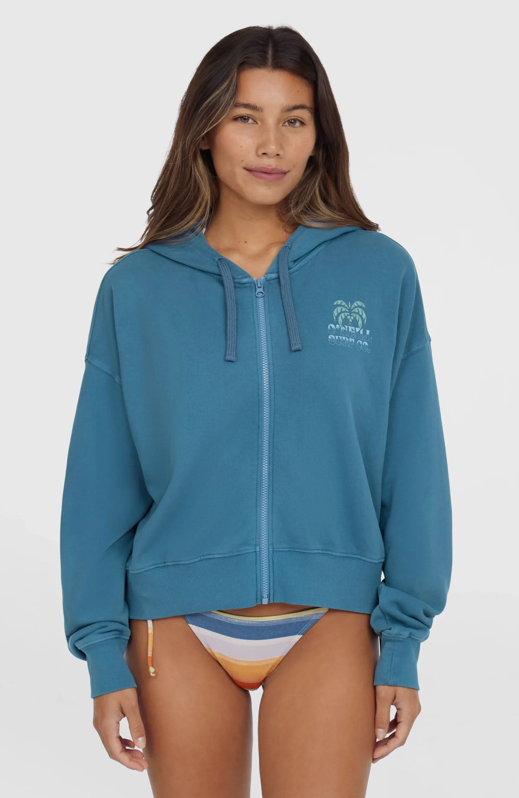 Beach Vintage capuchonvest met volledige rits | Copen Blue