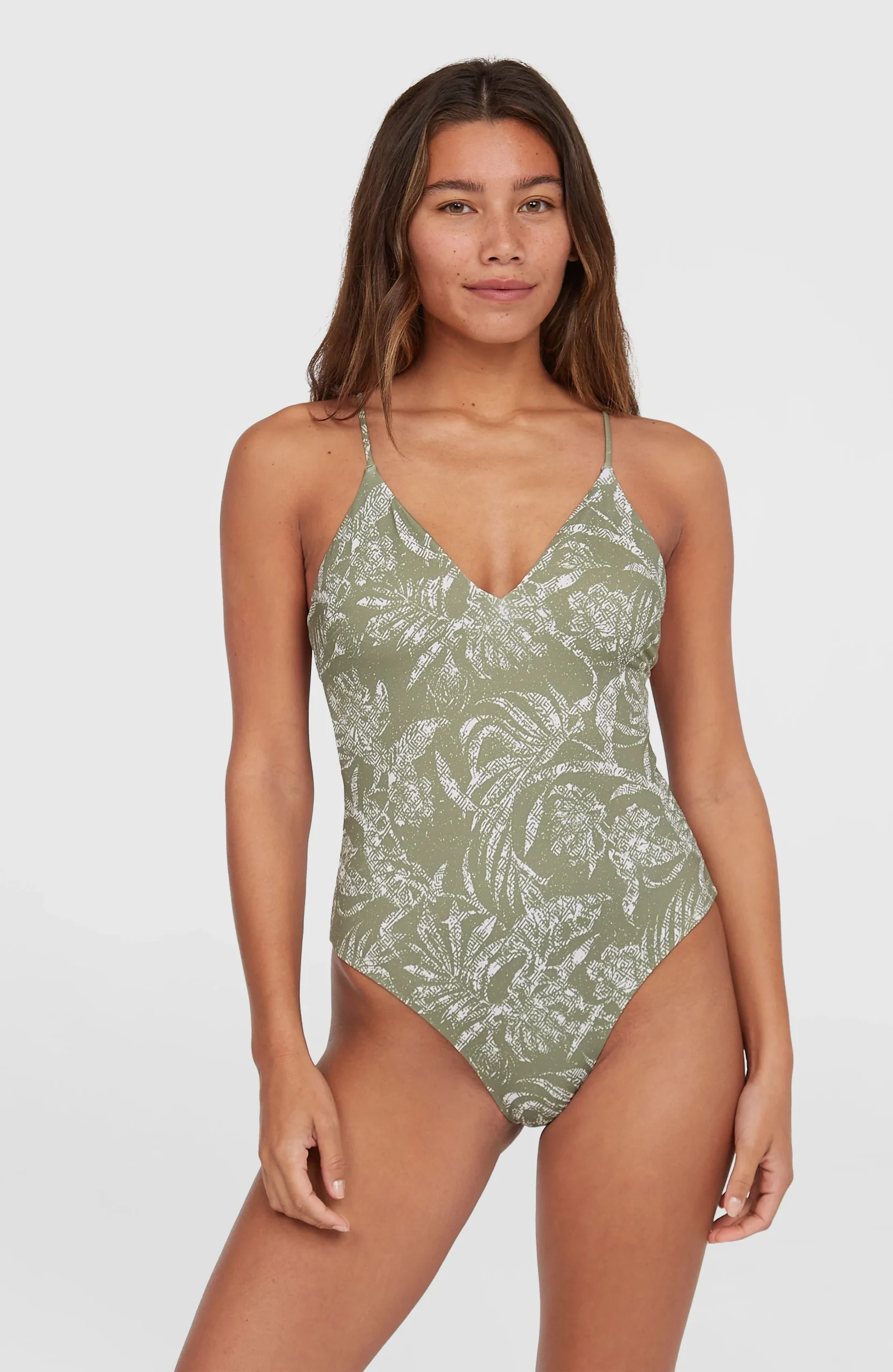Jaida badpak | Green Textured Jungle - Afbeelding 2