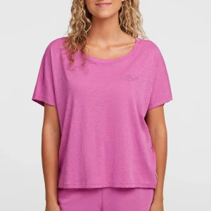 Essentials O'Neill Script Scoop Neck T-shirt | Electric Fuschia