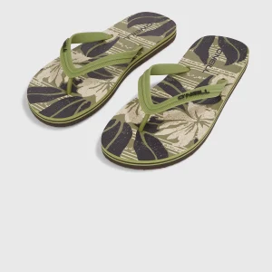 Profile Graphic slippers | Green Dusty Flower