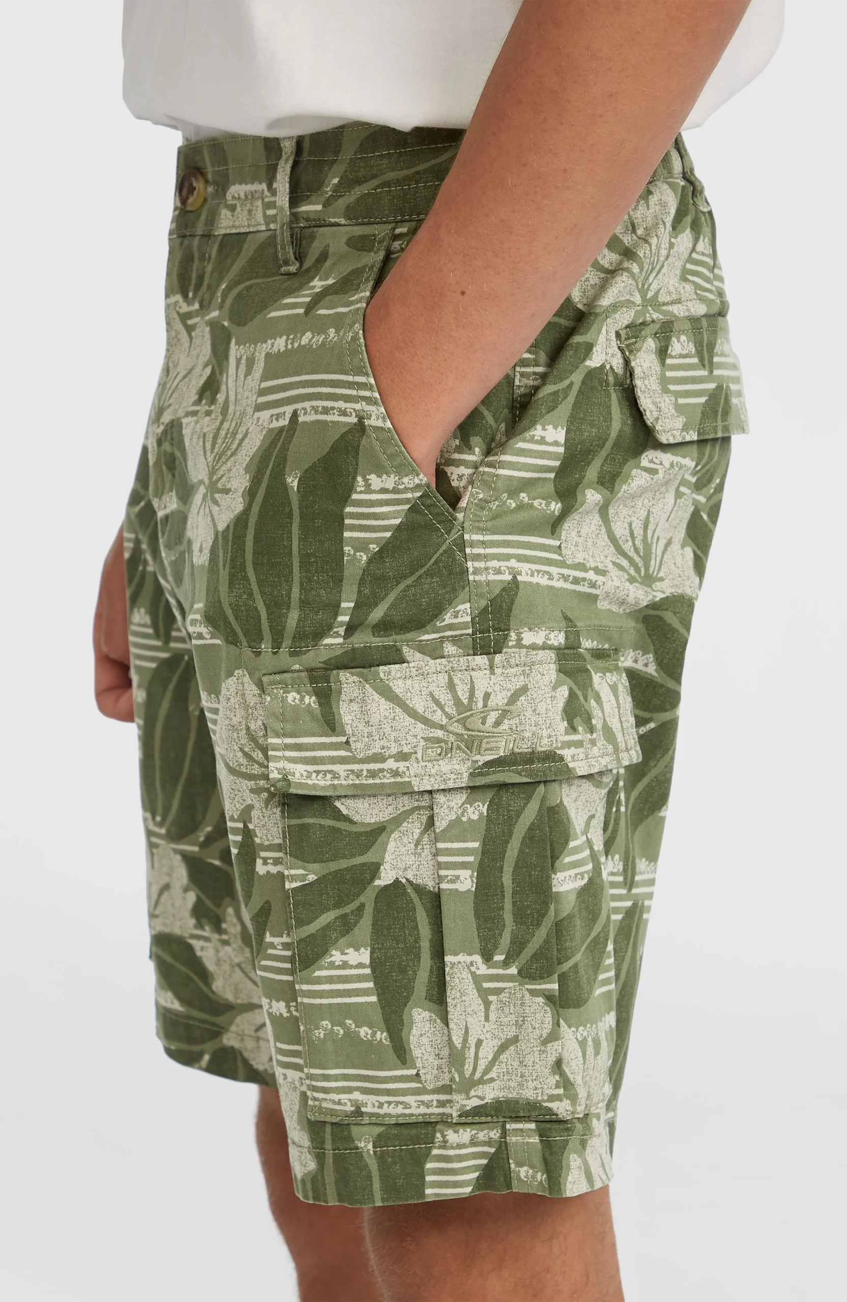 Essentials cargoshort | Green Tonal Dusty Flower - Afbeelding 4