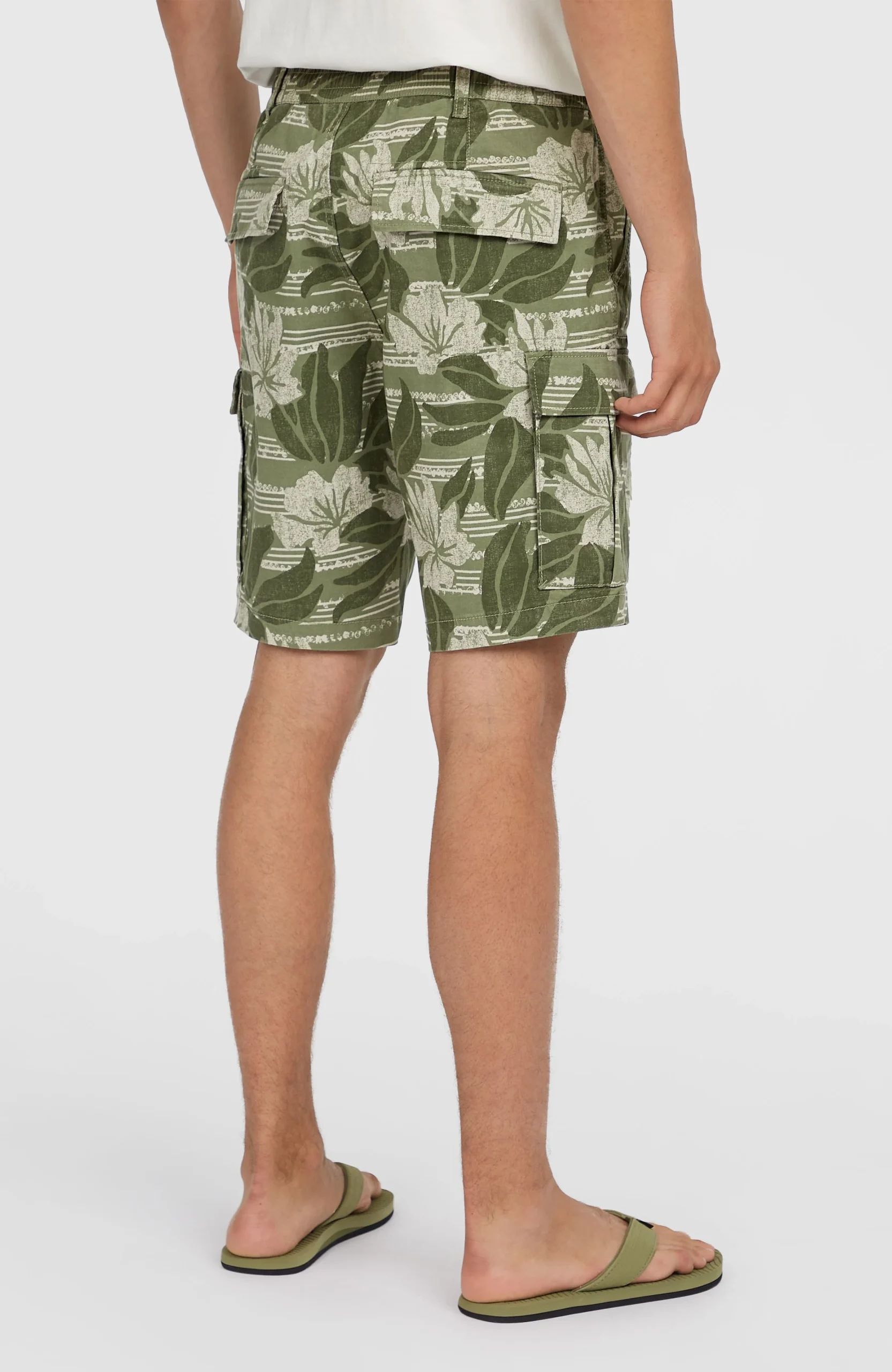Essentials cargoshort | Green Tonal Dusty Flower - Afbeelding 5