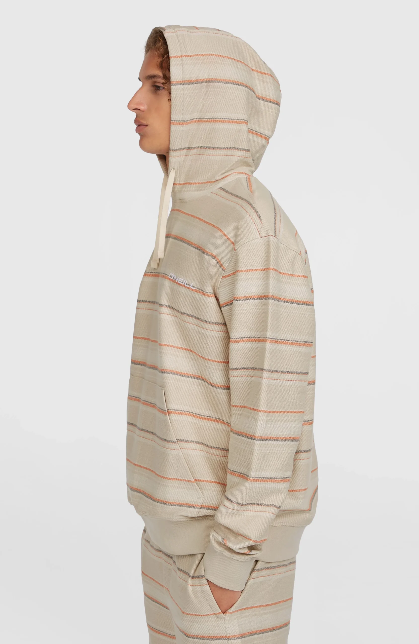 Bavaro hoodie | Beige/Orange Bavaro Stripe - Afbeelding 4