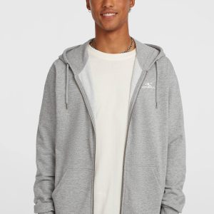 Small Logo hoodie met volledige rits | Silver Melee