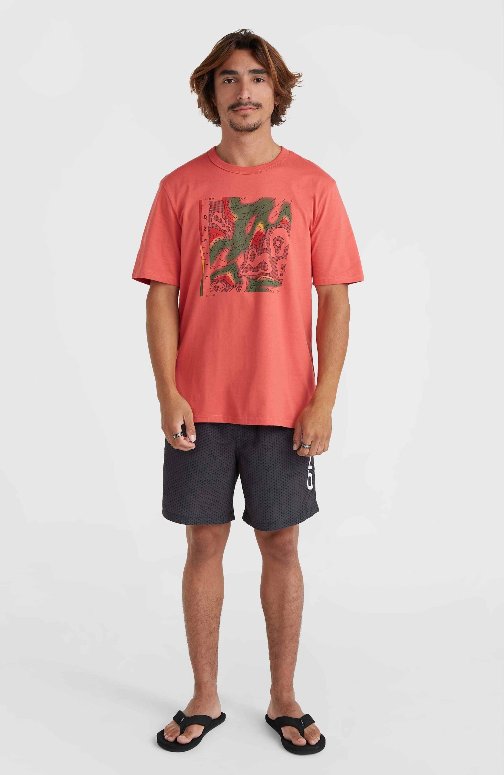 O'Neill TRVLR Series Pacific Polygiene T-shirt | Red Orcher - Afbeelding 5