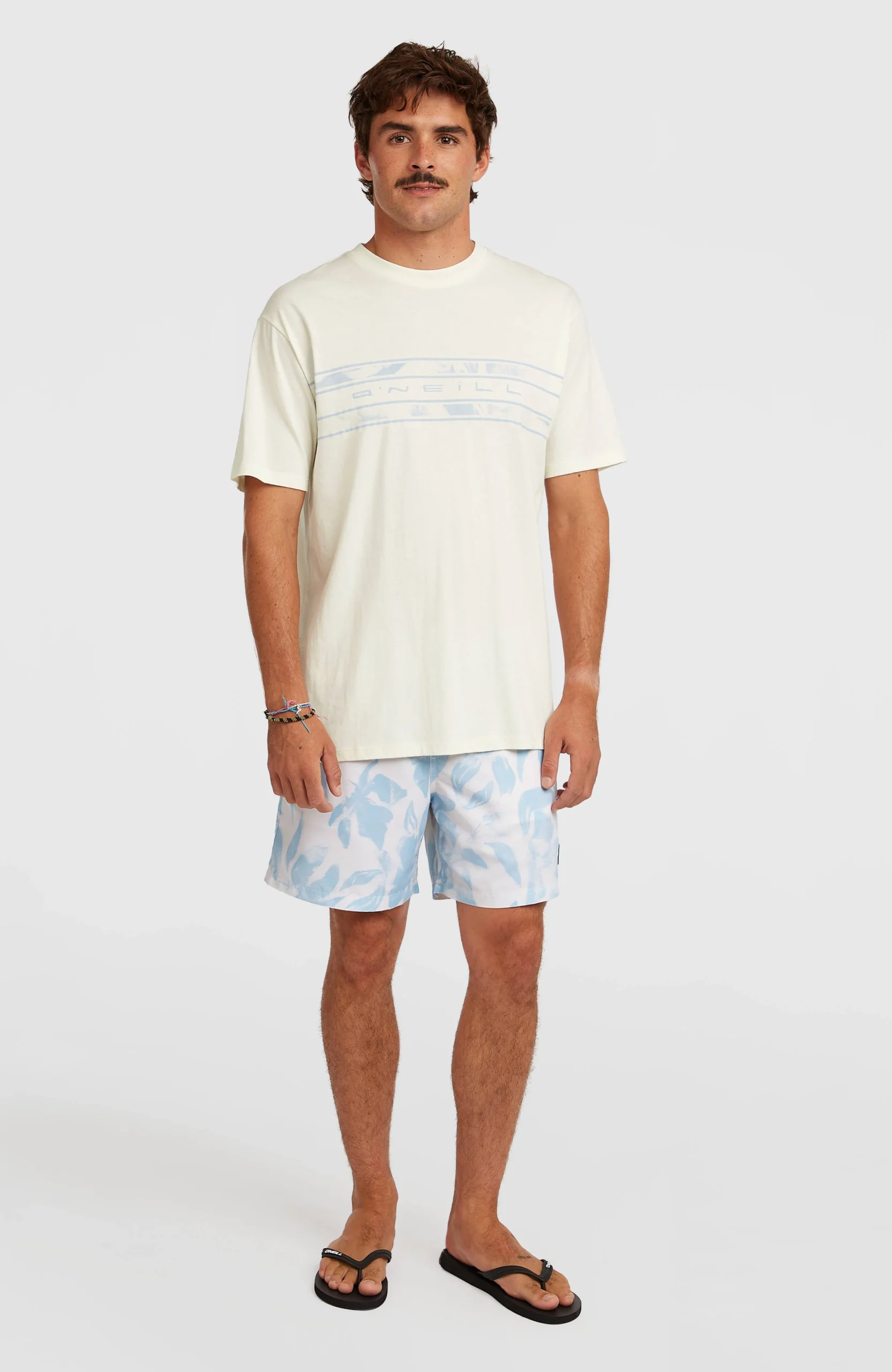 O'Neill Flower Stripe T-shirt | Snow White - Afbeelding 5