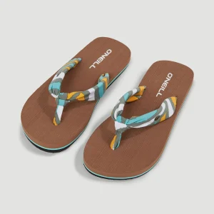 Ditsy Sun slippers | Blue Rainbow Stripe