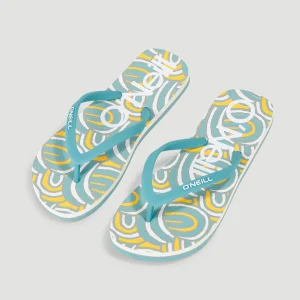 Profile Graphic slippers | Blue Rainbow Stripe