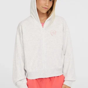 Script capuchonvest met volledige rits | White Melange