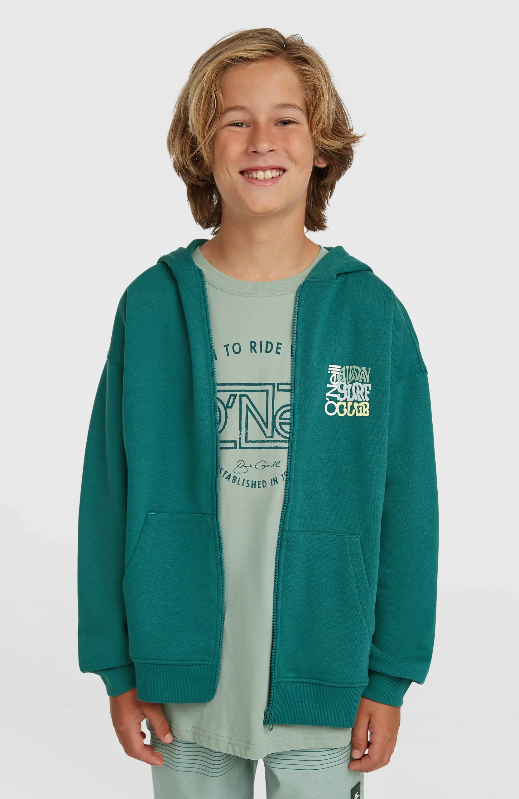 Graphic capuchonvest met volledige rits | Botanical Heat