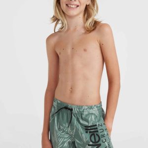 Mix and Match Cali Floral 14'' zwembroek | Green Tonal Tropicana