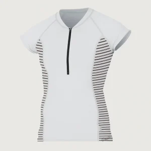 Skins Front-Zip Cap Sleeve UV Shirt | Black