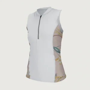 Skins Front-Zip Cap Sleeve UV Shirt | White